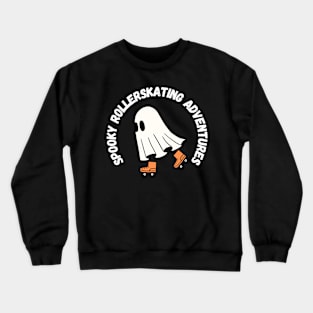 Spooky rollerskating Adventures. Halloween: Cute little ghost rollerskating Crewneck Sweatshirt